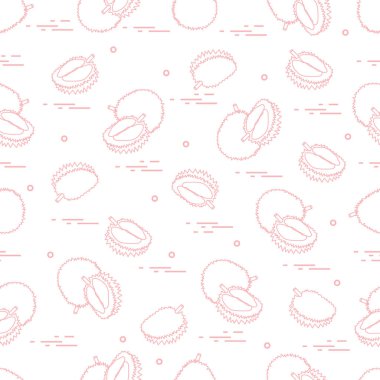 Egzotik meyve durian ile şirin seamless modeli.