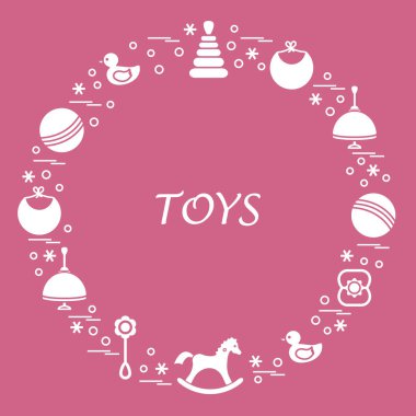 Vektör çizim çocuklar bir daire içinde düzenlenmiş elemanları: whirligi