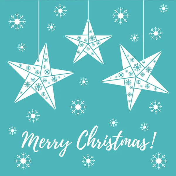 Vektör çizim kar taneleri ve üç yıldız origami ile kat