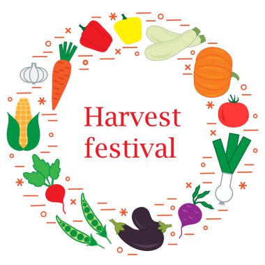 Sevimli vektör çizim farklı sonbahar mevsim sebzeleri