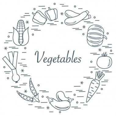 Sevimli vektör çizim farklı sonbahar mevsim sebzeleri