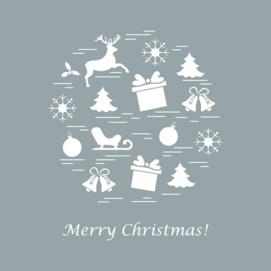 Sevimli vektör Illustration santas posta kutusu ve kar. Kış