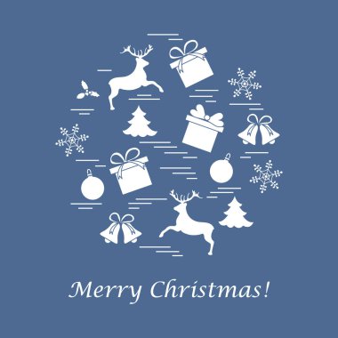 Sevimli vektör Illustration santas posta kutusu ve kar. Kış