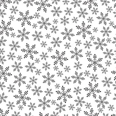 Kış kar taneleri çeşitli ile seamless modeli.