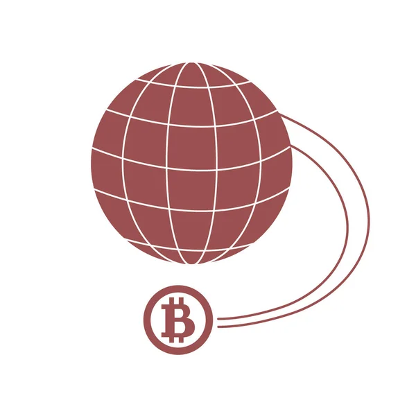 Stilisiertes Symbol eines farbigen Bitcoin als Zahlungsmittel — Stockvektor