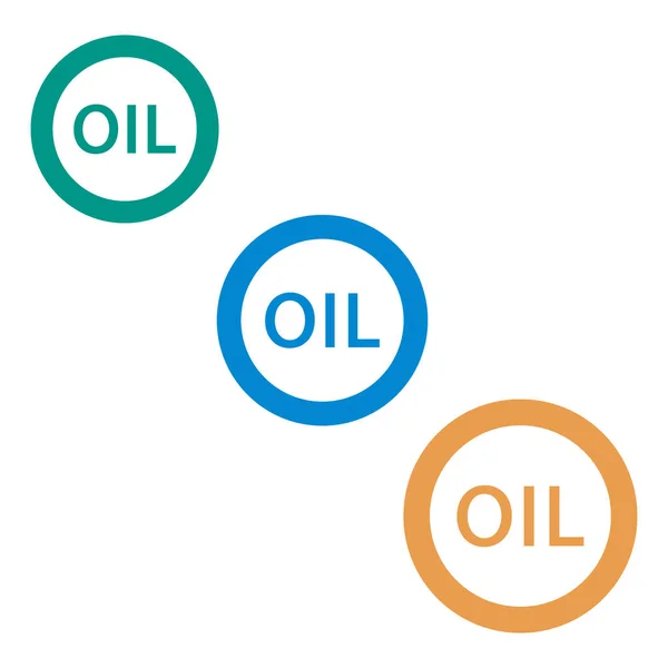 Icono estilizado de los tres óleos de inscripción — Vector de stock