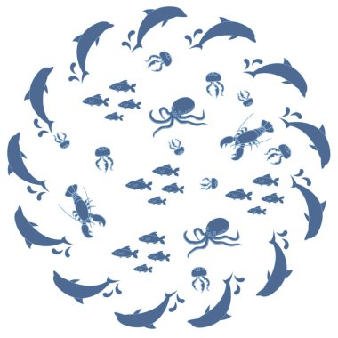 Denizlerin çeşitli nüfuslu ilginç resim ve