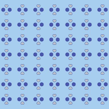 Kalpler ve çiçekler bir renk arka plan üzerinde şirin desenle