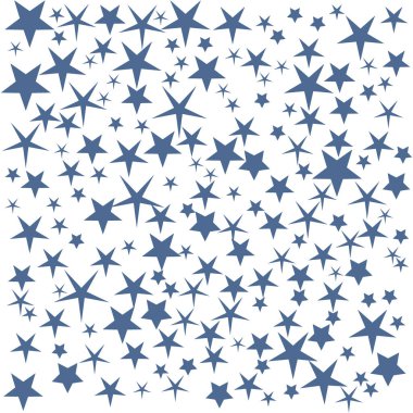 Farklı renkli yıldız ile şirin illüstrasyon 