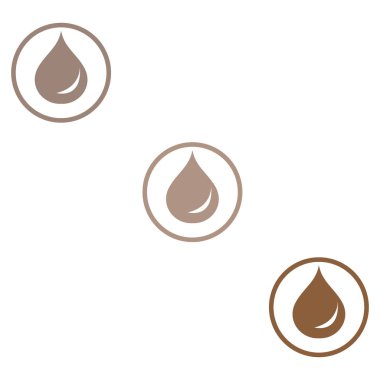 Üç renkli damla yakıt çevrelerde stilize simgesi 