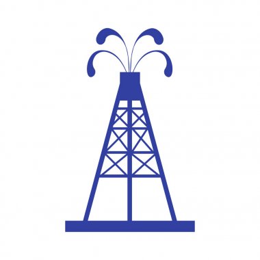 Petrol sondaj platformu yağla spurting çeşmeler ile stilize simgesi