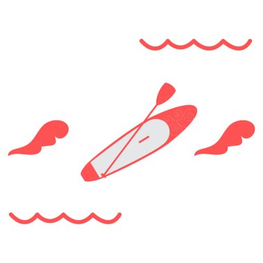 Kürek çekmeye kadar renkli bir stand stilize simgesi 