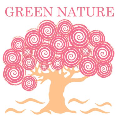 Yazıt yeşil doğa ile yaratıcı ağacının güzel resim 