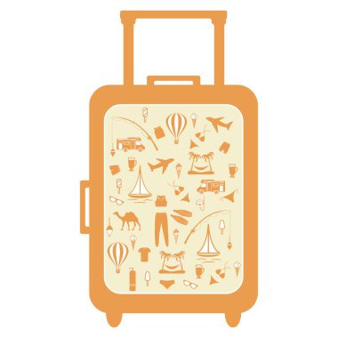 Renkli çanta güzel resim üzerinde farklı resimlerle