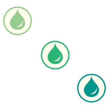 Üç renkli damla yakıt çevrelerde stilize simgesi 