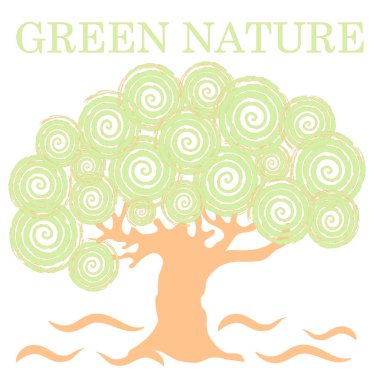 Yazıt yeşil doğa ile yaratıcı ağacının güzel resim 