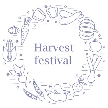 Sevimli vektör çizim farklı sonbahar mevsim sebzeleri