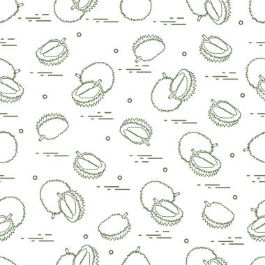 Egzotik meyve durian ile şirin seamless modeli.