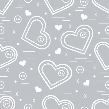 Şirin seamless modeli ile iğne durumlarda ve düğme. 