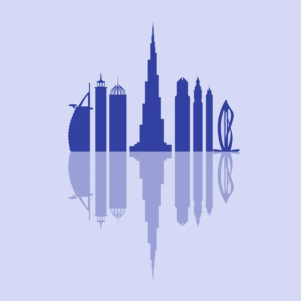 Vector illustration of United Arab Emirates skyscrapers silhouet — Stock Vector