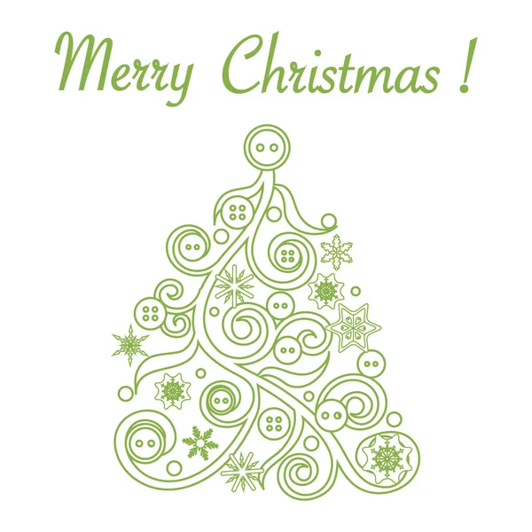 Orijinal Noel ağacı sevimli vektör çizim wi dekore edilmiştir.