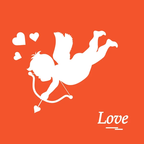 Schattig vectorillustratie: Cupido schiet een boog. Symbool van de liefde. — Stockvector