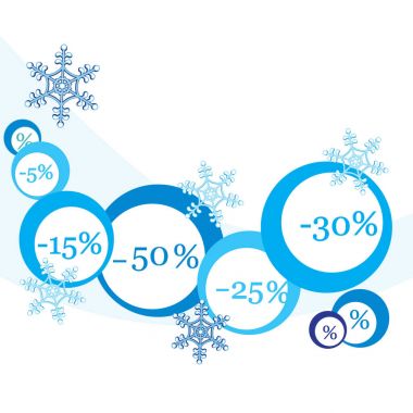 Pazarlar ve dükkanlar için çeşitli indirimler vektör çizim.