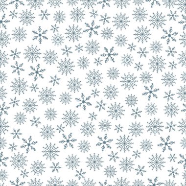 Kış kar taneleri çeşitli ile seamless modeli.