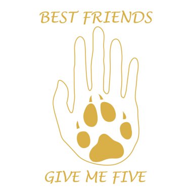 Pençe tutan eller siluet sevimli vektör çizim