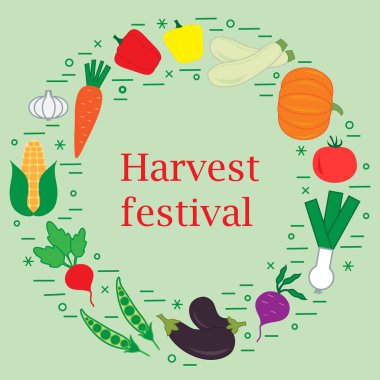 Sevimli vektör çizim farklı sonbahar mevsim sebzeleri