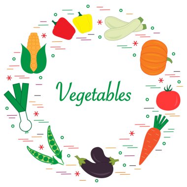 Sevimli vektör çizim farklı sonbahar mevsim sebzeleri