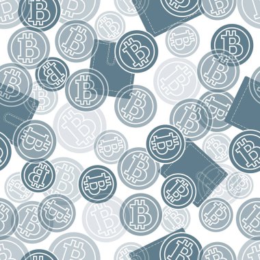 Çantalar ve bitcoins ile Seamless modeli. Finans ve sanal c