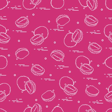 Egzotik meyve durian ile şirin seamless modeli.