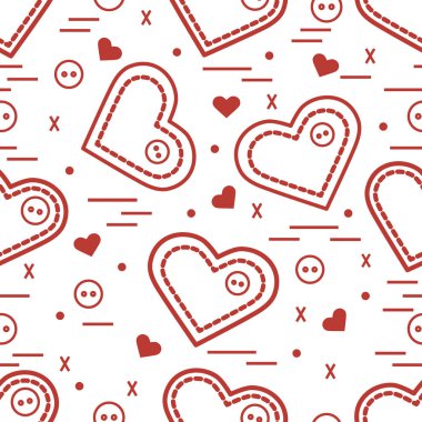 Şirin seamless modeli ile iğne durumlarda ve düğme. Tebrik kartı 