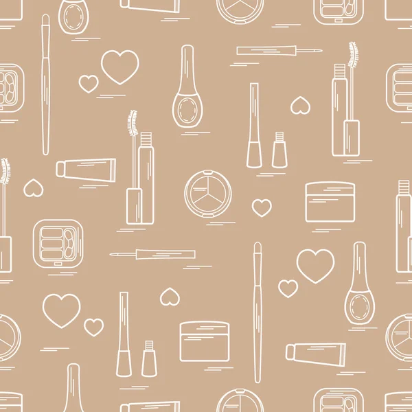 Dekoratif kozmetik ve ca çeşitli unsurların şirin desen