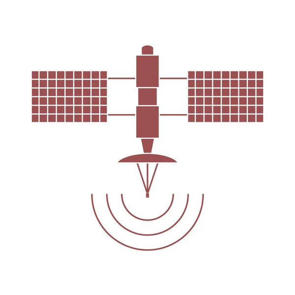 Stilisierte Vektor-Ikone des Weltraumsatelliten. — Stockvektor