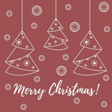 Noel ağacı origami katlanmış ve asılı vektör çizimi