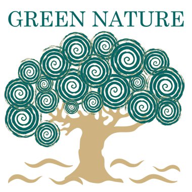 Yazıt yeşil doğa ile yaratıcı ağacının güzel resim 