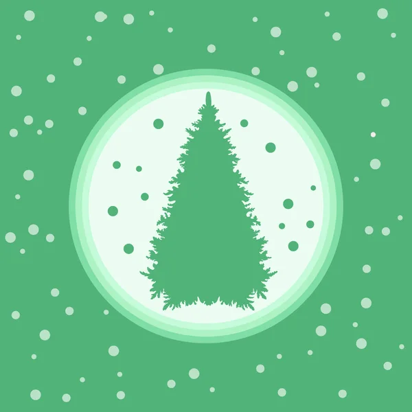 Vector illustration of Christmas tree silhouette with snow. — Stock Vector