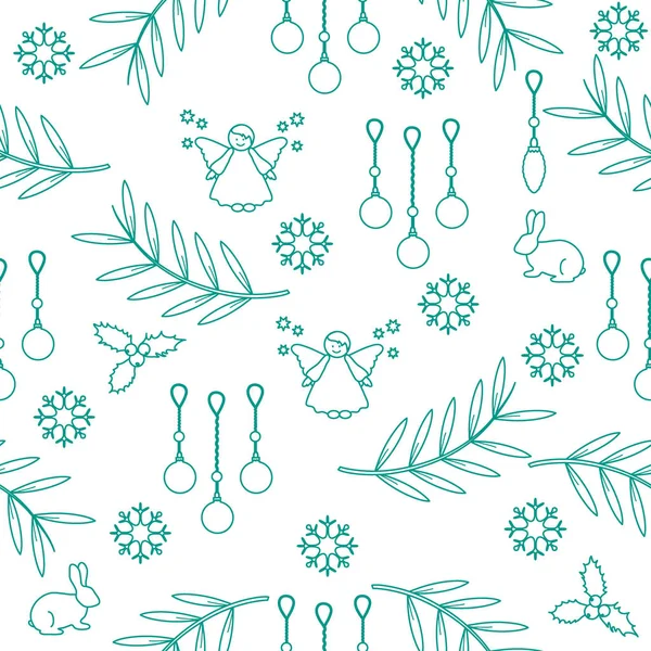 Kış Dikişsiz desen çeşitli yeni yıl ve Noel symb ile