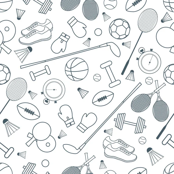 Spor konulu seamless modeli. Vektör çizim spor