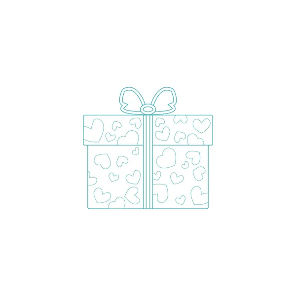 Vektor Illustration von Geschenkboxen dekoriert Herzen in Linie gemacht — Stockvektor