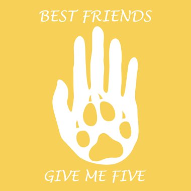 Pençe tutan eller siluet sevimli vektör çizim