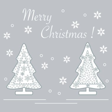 Dikişli Noel ağacı sevimli vektör çizim wi dekore edilmiştir.