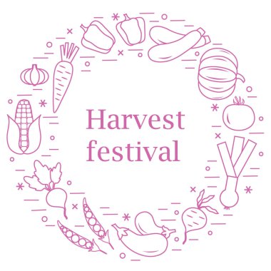 Sevimli vektör çizim farklı sonbahar mevsim sebzeleri