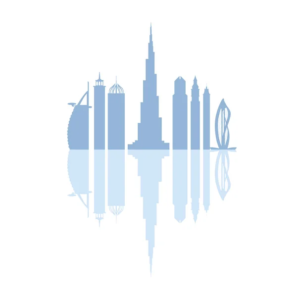 Vector illustration of United Arab Emirates skyscrapers silhouet — Stock Vector