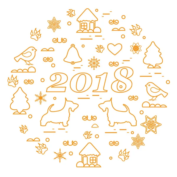 Farklı yeni yıl ve Noel sym sevimli vektör çizimi