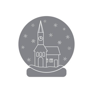 Belediye ile saat ve evin içinde vektör çizim