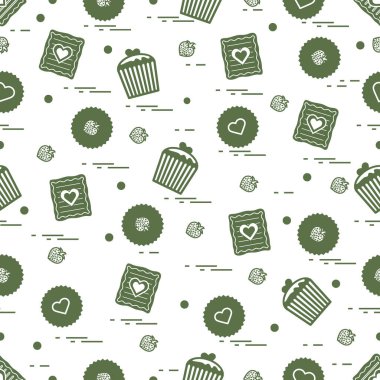 Şirin seamless modeli farklı romantik tatlılar. Aşk conce