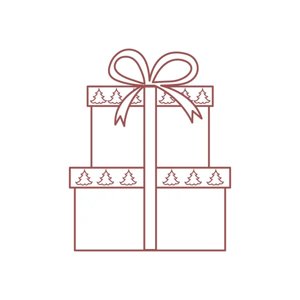 Vectorillustratie van geschenkdozen ingericht kerstbomen. — Stockvector